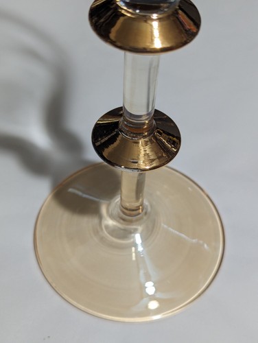 3 - Pier 1 Champagne Flutes Gold Stem Discs Crystal Elegant Glasses Replacements - Picture 6 of 7