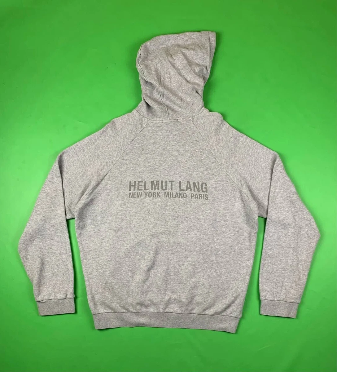 Archive 00s Helmut Lang Vintage “New York Milano Paris” Hoodie Mens L - XL