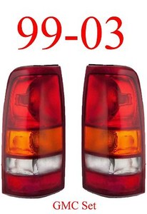 99 03 GMC Tail Light Set, Assembly, Truck, Sierra, 1500, 2500, Both