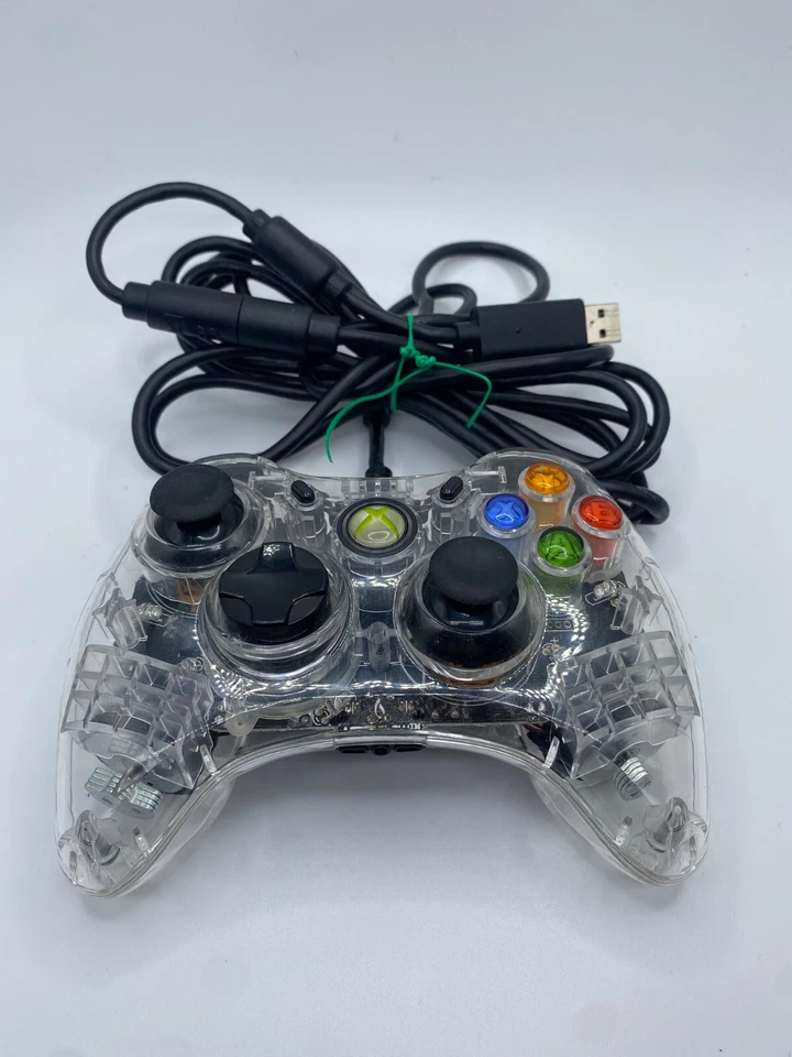 AFTER GLOW XBOX 360 OEM GREEN two controllers wired Authentic TESTED WORKS *2* - Image 2 of 3