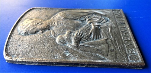 NIEDERLANDE BRONZE PLAKETTE. ''DE VERVULING'' Maße 80 x 57 mm - Bild 3 von 6