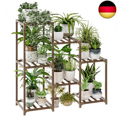Bamworld Pflanzenregal Indoor Outdoor BlumenstäNder Holz PflanzenstäNder FüR 7 E-image