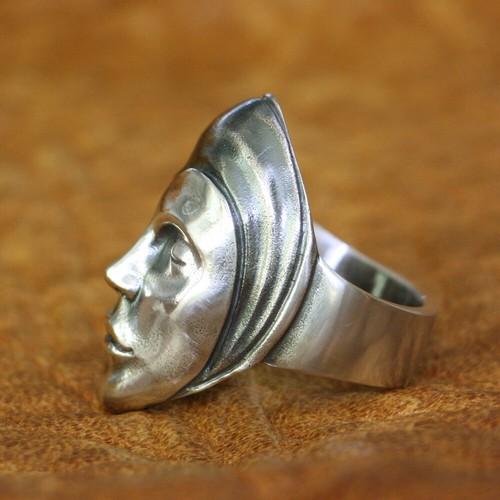 Life Death Heaven Hell 925 Sterling Silver Skull Face Ring Punk Jewellery TA179C - Picture 4 of 27