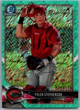 2018 Bowman Chrome Prospects Aqua Shimmer Refractor /125 Tyler Stephenson Reds