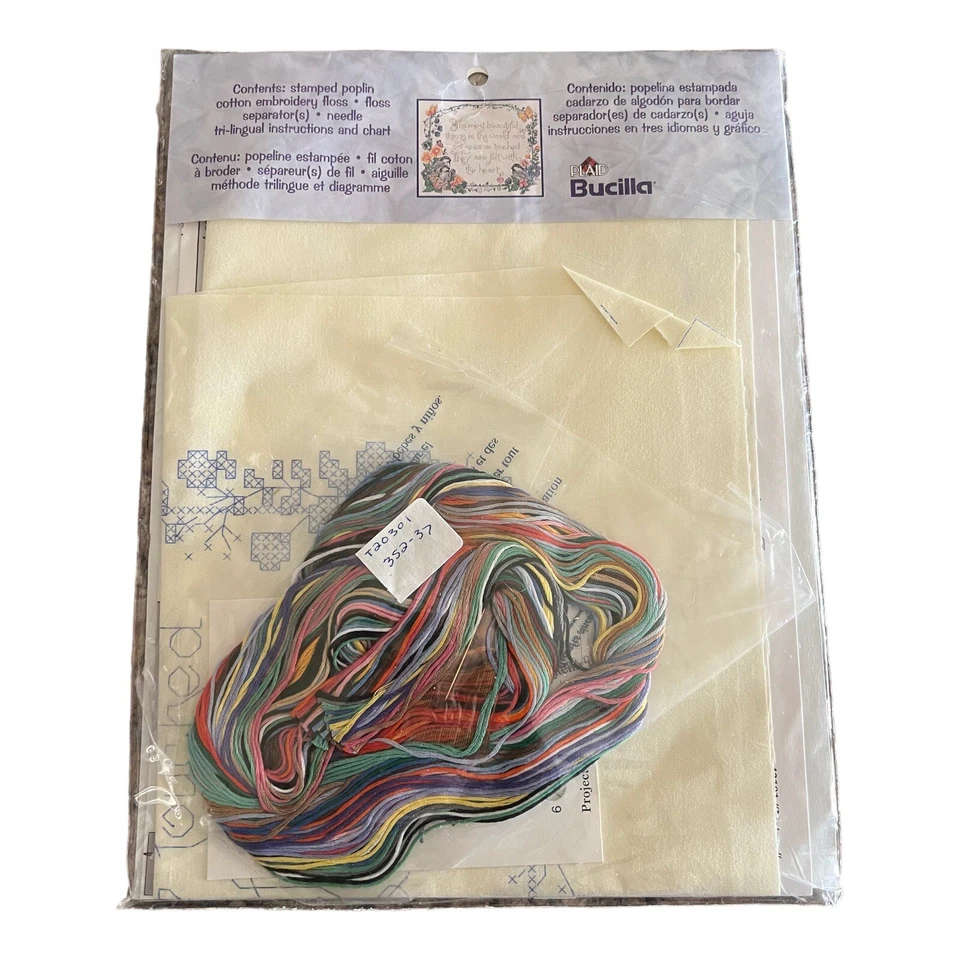 Bucilla a Cuadros Estampada Punto de Cruz Naturaleza Garbanzos 43191 Kit 14x11 Sin Abrir 2002 Foto 2 de 4