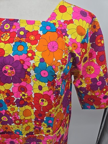Vintage Design House Hippie 60s 70s Smock Dress, Flower Power Medium Boho - Picture 6 of 22