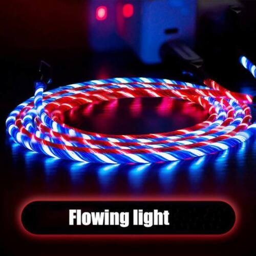LED Light Up Flowing Flashing USB C Type-C USB Charger Type-C Cable Charging NEW - Picture 3 of 19