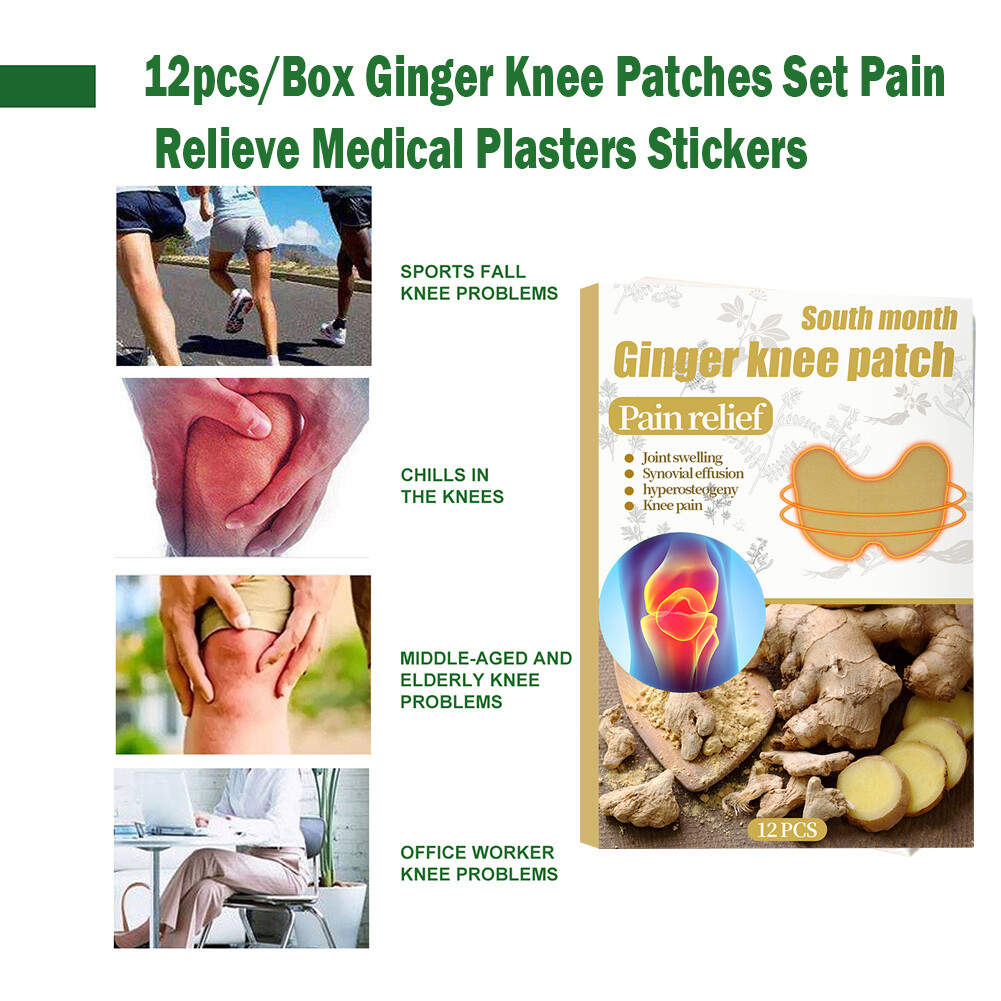 Warm Ginger Knee Patches Set Arthritis Knee Sprains Pain Relieve