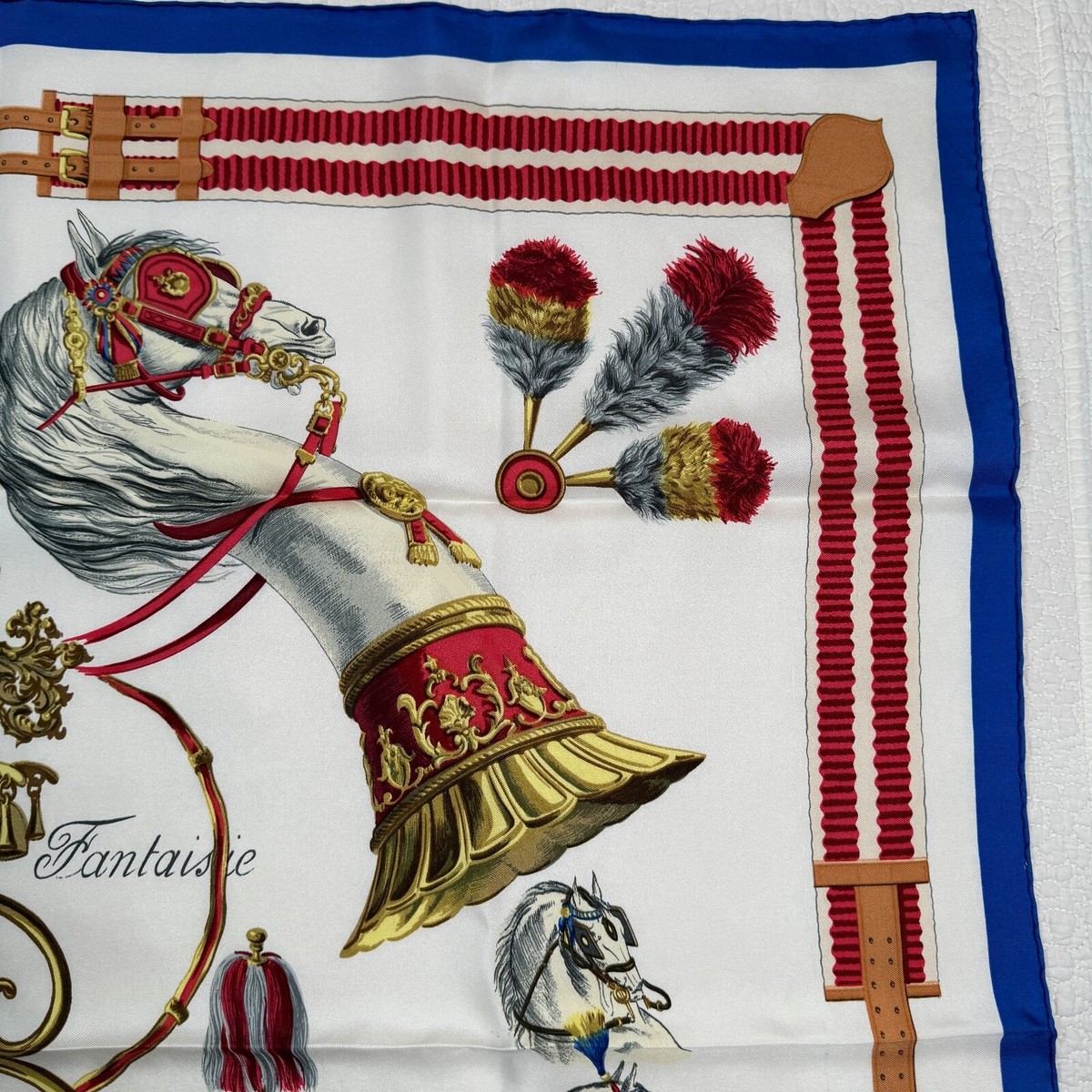 Hermes Silk Scarf 90cm, Panacher Fantasie Vive la France 1984