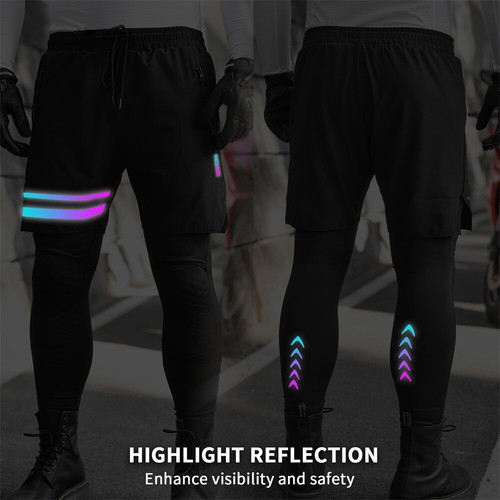 WOSAWE Unisex Fitness Pant Elastic Waist Two Side Pockets False Two Piece Design - Picture 7 of 10