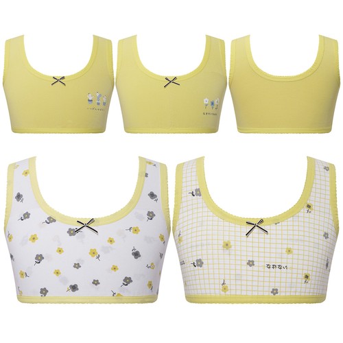 Kids Girls Bra Sports Vest Camisole Crop Tank Seamless Underwear Breathable Top - Picture 3 of 38