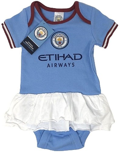 MANCHESTER CITY FC GIRLS BABIES FOOTBALL TUTU BODY BABY GROW KIT DRESS MCFC - Picture 3 of 6