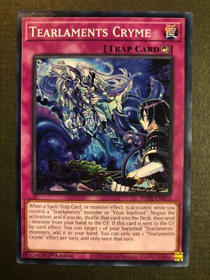 yugioh tearlaments cards - Cryme - POTE-EN073 - Common - 1st Edition Near Mint PF send the targeted monster to the GY Yugioh Tearlaments Cryme POTE-EN073 Playset