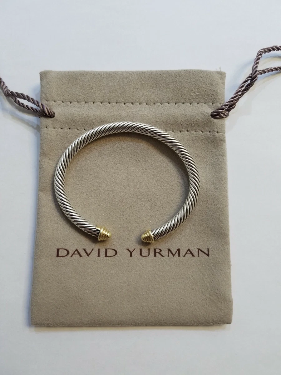 DAVID YURMAN CABLE CLASSICS CUFF BRACELET STERLING SILVER WITH 14 KARAT GOLD