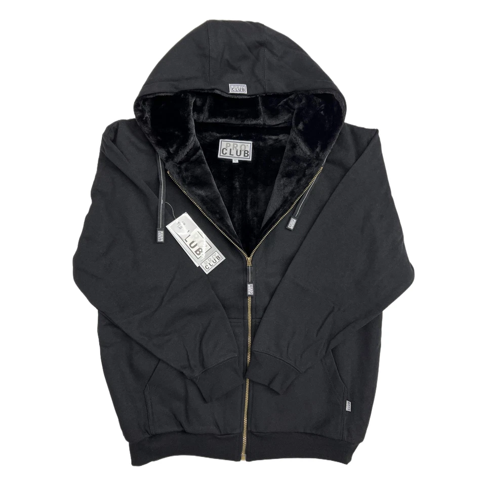 Pro Club Men's Heavyweight Pile Full Zip Hoodie - Image 3 of 4