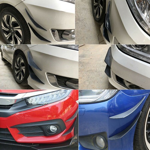 6x Gloss Black Car Bumper Fin Canard Splitter Diffuser Valence Spoiler Universal - Picture 6 of 8