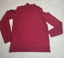 COZY CO by Cozy Casual Womens High Neck Cold Shoulder Long Sleeve Sweater Top L