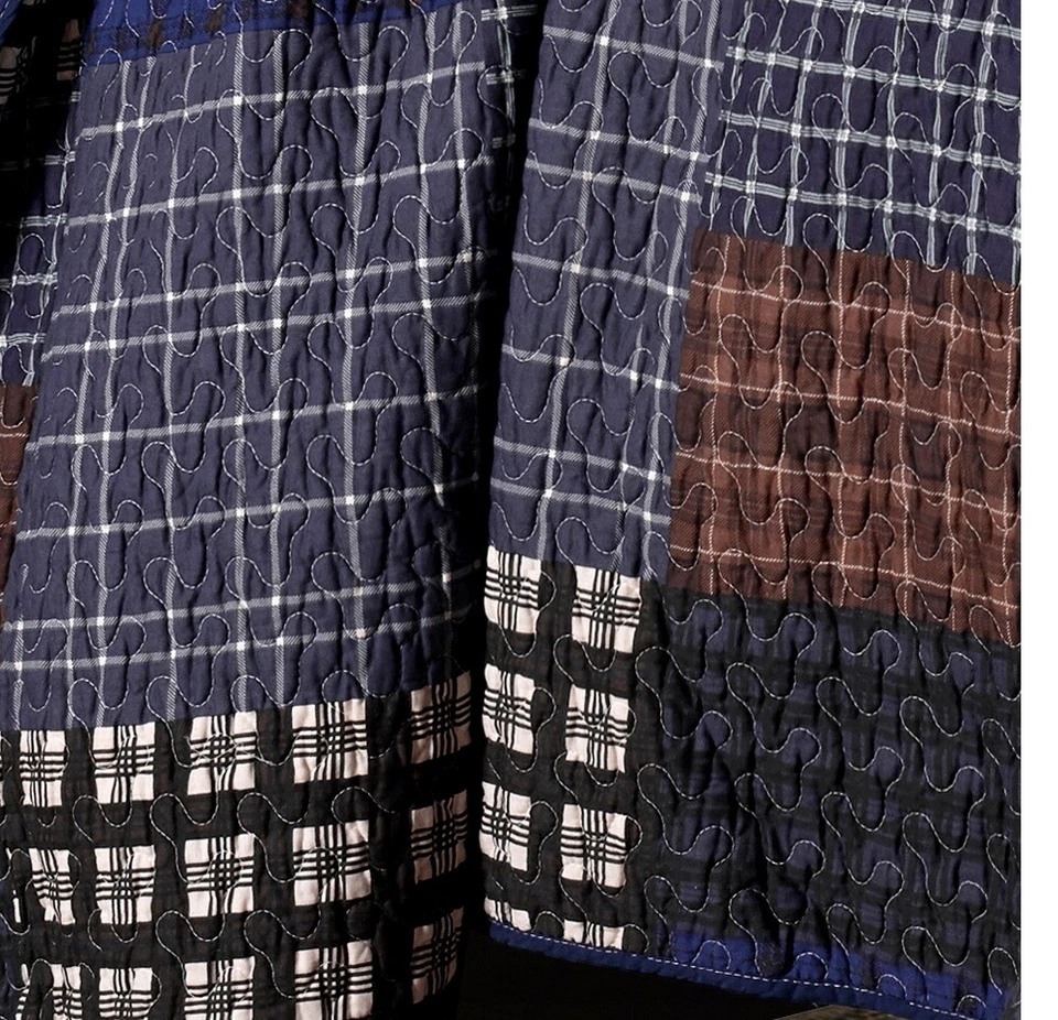 Juego de edredón colcha retazos a cuadros colcha prelavada Chezmoi Collection Foto 4 de 4