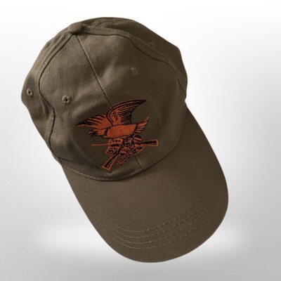 NRA Cap Embroidered Orange Logo Khaki Adjustable Hook & Loop Cotton/poly 8 