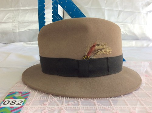 Brown /Beige/Tan Wool Fedora Hat 