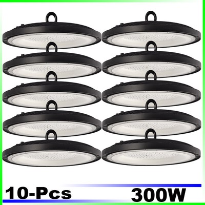 10PC LED UFO High Bay Lights 300 w DOB  Factory  Commercial Light Fixtures 6500K