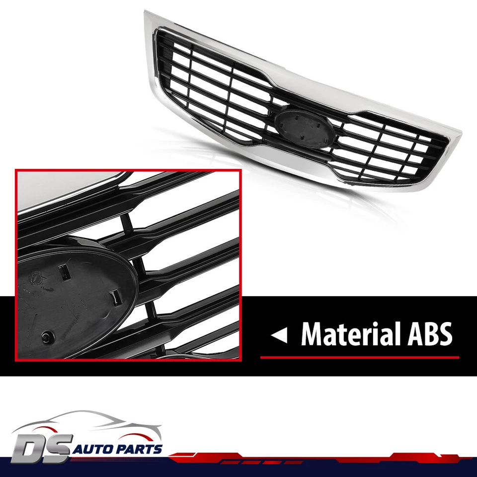 Fit For 2011-2012 Kia Sportage Chrome Shell w/ Gray Insert Plastic Grille Foto 4 de 4