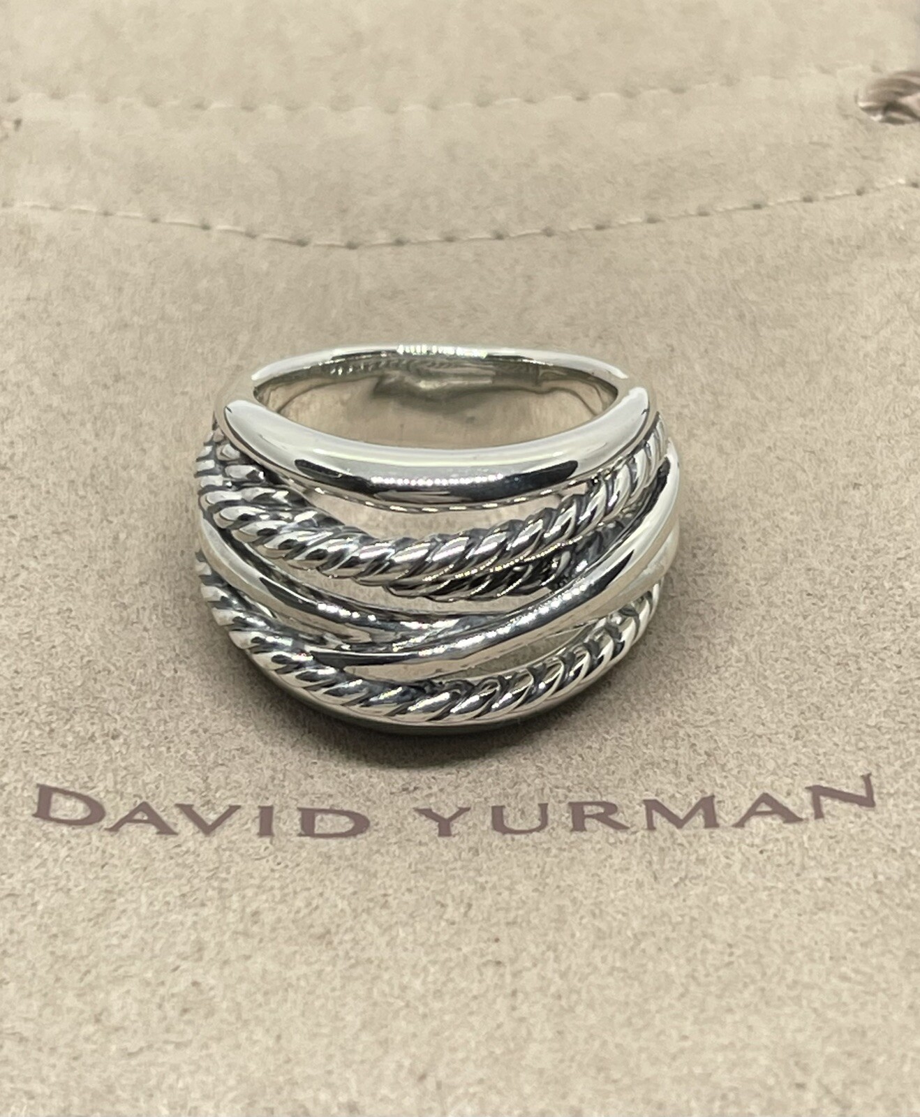 David Yurman Crossover Ring Size 7 In Sterling Silver 17mm