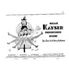 Kayser Proportion Nylons Hosiery Advertisement 1950s Vintage Print Ad