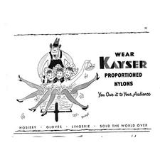 Kayser Proportion Nylons Hosiery Advertisement 1950s Vintage Print Ad