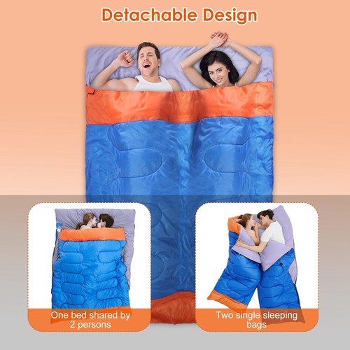 3 Season Outdoor Sleeping Bag Waterproof Warm Adult Backpacking Camping Hiking - Picture 12 of 31