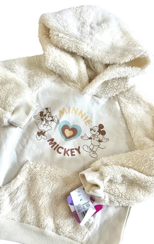 NWT Toddler Girl Minnie Mickey Mouse Pullover Sweater Hoodie size 4T - Picture 2 of 3