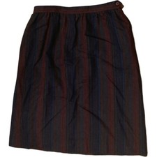 Vintage Evan Picone Wool Skirt Maroon Green Holiday Winter Womens