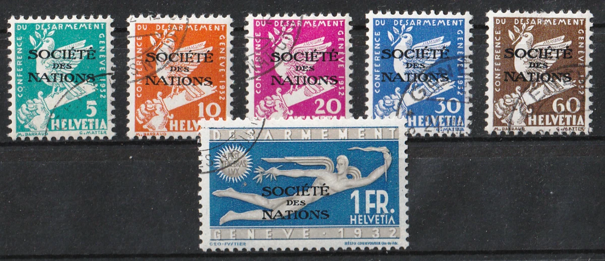 SCHWEIZ-Ämter SDN MiNr. 36/41, gestempelt, Michel 130,--