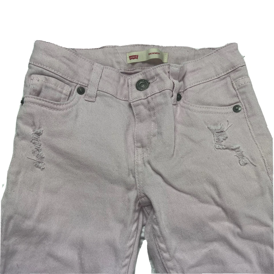 Capri Skimmer Levi’s para niñas talla 7 punk desgastado elástico Foto 3 de 4