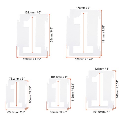 Stencil Numerici 3 Pollici Riutilizzabili Plastica Modelli Modelli Set 0-9, Bianco 20pz - Foto 2 di 7
