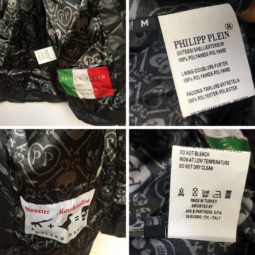 philipp plein Damen Puffer Schwarz Jacke Echtfellbesatz Kapuze Parka Zippier Mantel M - Bild 2 von 12