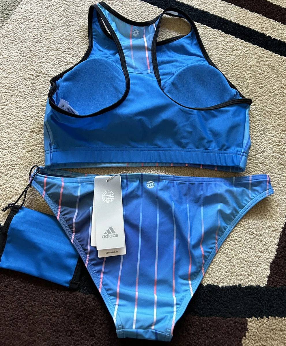 Adidas Melbourne Racerback Top & Bikini Bottoms Swimsuit Set Women's Size L  NWT | eBay