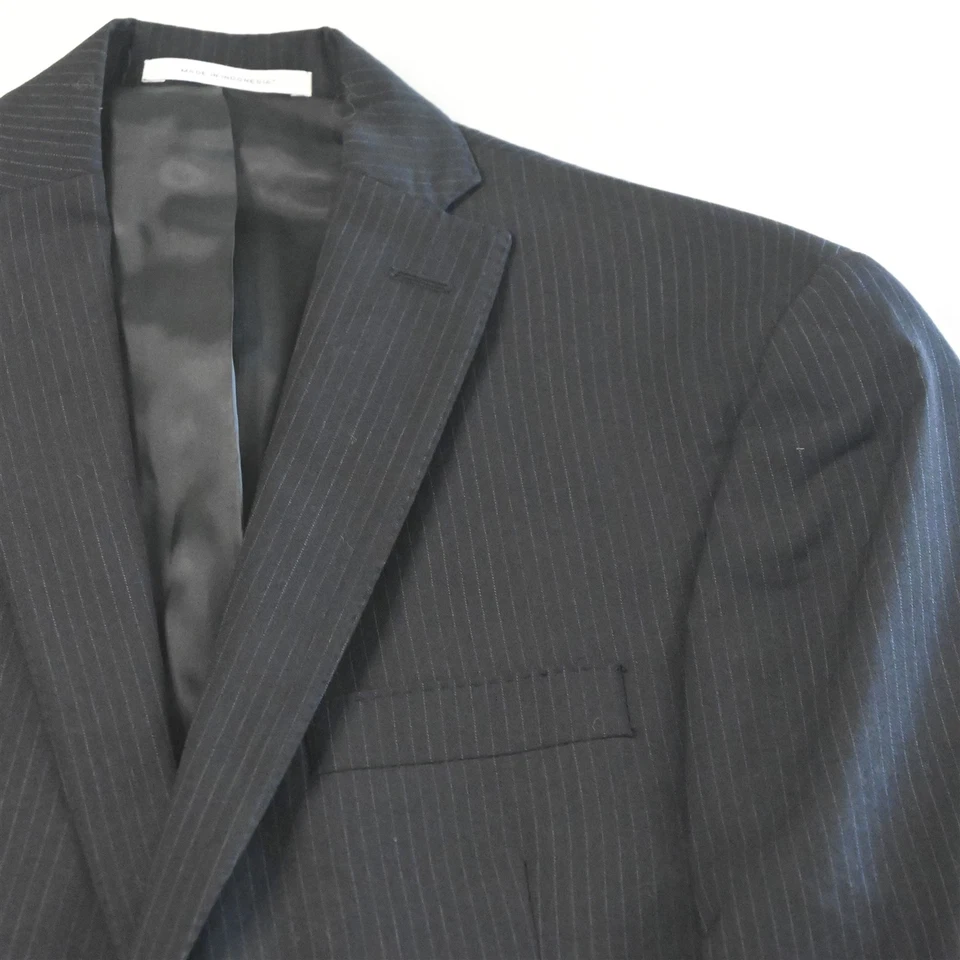 Murano 38R черный в полоску шерсти мужской блейзер костюм куртка спортивное пальто - Изображение 2 из 4