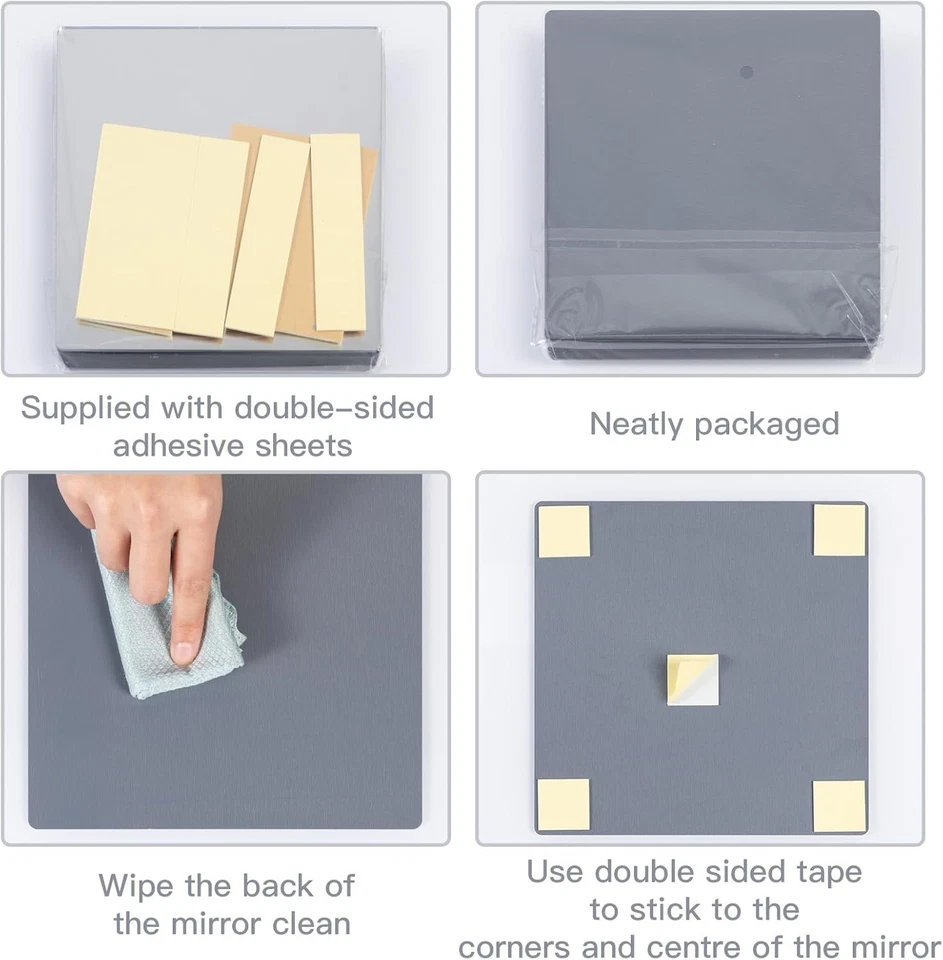 4 Stück Selbstklebende Spiegelfliesen 20x20cm (2mmThick), Acrylstick auf Spiegel - Bild 4 von 4