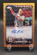 Kerry Carpenter 2024 Topps Chrome Orange Wave Auto /25 Tigers Color Match
