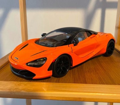 Large 1/18 McLaren 720S Orange Diecast Model Car Collectible Alloy Supercar  Toy