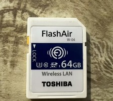 Used Toshiba FlashAir 64GB Wireless LAN Wi-Fi SD Card SDHC Class 10 W-04