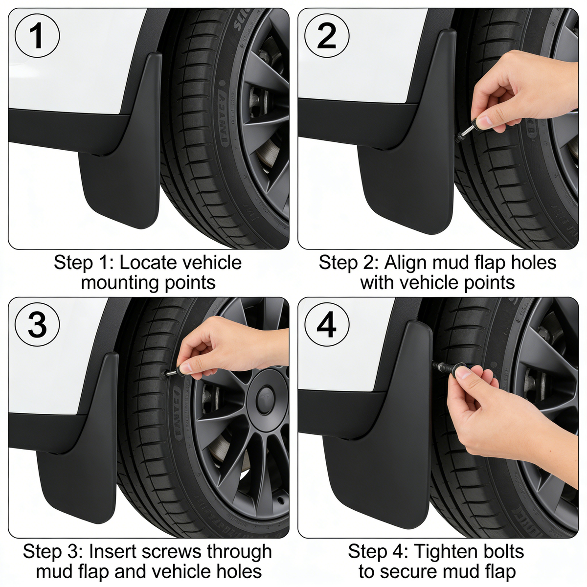 Tesla Model Y Juniper 2026 Mud Flaps – Custom Fit Splash Guards