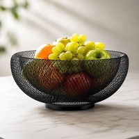 Obstkorb Brotkorb Dekokorb 25X10Cm Metall Schwarz Drahtkorb Haushalt KüChe