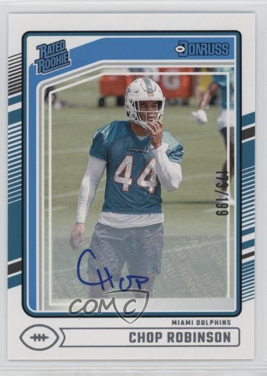 2024 Panini Donruss Rated 173/199 Chop Robinson #351 Rookie Auto RC 6m7