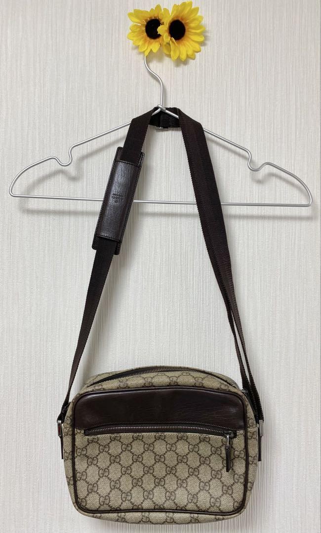 GUCCI Shoulder Bag Beige Brown GG Pattern Reliable Assessment From Japan
