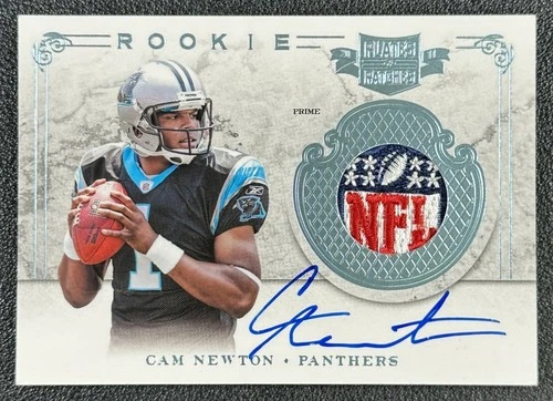 CAM NEWTON 2011 PANINI PLATES & PATCHES 201 ROOKIE NFL SHIELD PATCH AUTO RC 1/1