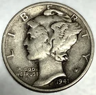 1941-P Mercury Dime 10c Circulated 90% Silver US Silver Coin- 2413