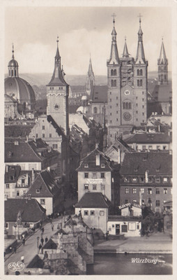 Postcard German Empire Würzburg view from the fortress Marienberg cityscape R. Kellner