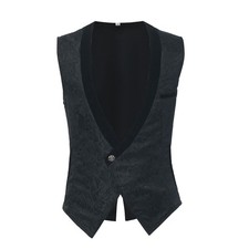 Men Medieval Vest Renaissance Mens Jacquard Waistcoats Gothic Victorian Vest